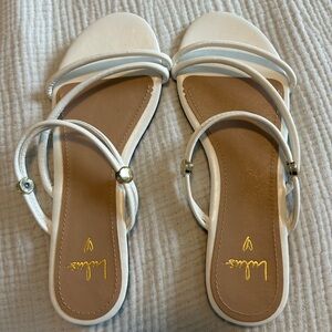 Lulus white sandals, never have been worn